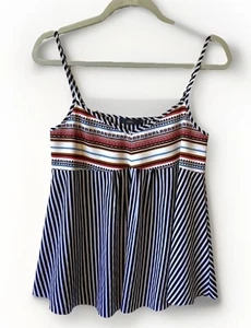 THML Tank Top Size XS Kaleigh Black & White Striped Printed Swing Cami - Picture 1 of 10