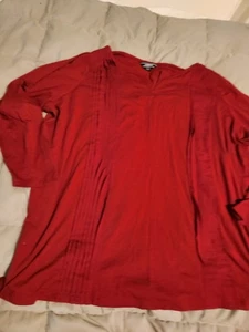 Damen Plus 3X Langarm Lands End T-Shirt cranberry rot - Bild 1 von 5