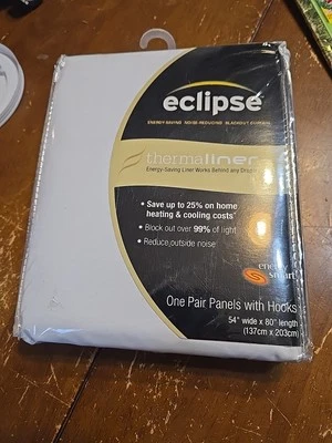Eclipse Thermaliner One PAIR panel 54" X 80" Black Out Curtain - Image 1 of 4