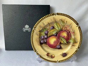 AYNSLEY -RARE - D.JONES ORCHARD GOLD FALLEN FRUITS  BOXED CABINET PLATE ,MINT . - Picture 1 of 10