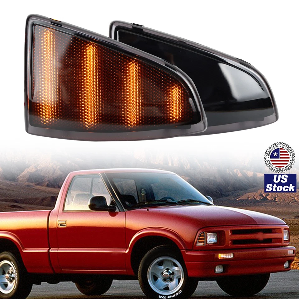 Luz LED de esquina de parachoques delantero marcador lateral lámpara de señal ahumada para Chevy S10 94-97 Foto 1 de 4