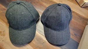 BOTVELA Hat Wool Fitted Baseball Cap Tweed Lot of 2 Herringbone Size 7 1/4 - Picture 1 of 9