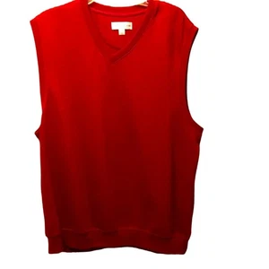 NWOT. Cutter & Buck Burgundy Red Cotton V-Neck Sweater Vest. L - Picture 1 of 4