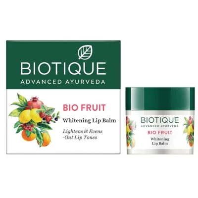 Biotique 水果美白/美白润唇膏所有肤质 | 12G 免运费。 — 第 1/4 张图片