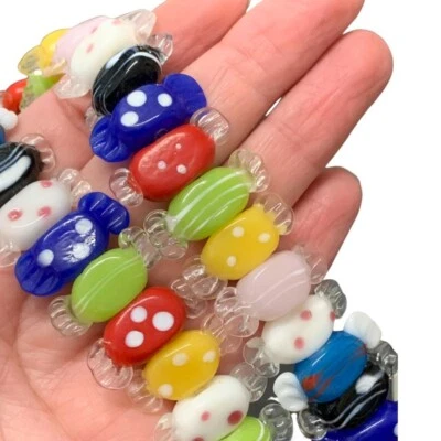 Glass Sweets for decoration and craft work, 1 mm Hole through the centre, 10 Pc - Image 1 of 3