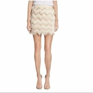 Ella Moss 'Stardust' Zigzag Fringe Skirt - Beige - Picture 1 of 7