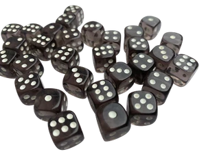 50 x STANDARD Six Sided BLACK Dice 12mm Craps - FREE SHIPPING - Picture 1 of 1