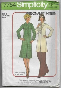 Vintage 70er Simplicity Schnittmuster 7754, KLEID oder TUNIKA & HOSE 10,12 - Bild 1 von 2