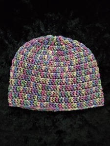 Adult/Child Handmade Crochet Hat Beanie  variegated mixed Colors 18"  - Picture 1 of 1