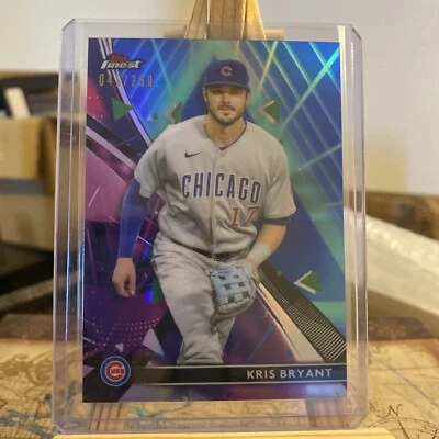 KRIS BRYANT 2021 FINEST BLUE Purple REFRACTOR CHICAGO CUBS #/150 Parallel - Image 1 of 2