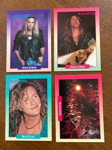 SLAUGHTER ROCKCARDS BROCKUM 1991 MUSIC TRADING CARD LOT 4 STRUM, ELIAS, THE BAND - Picture 1 of 2