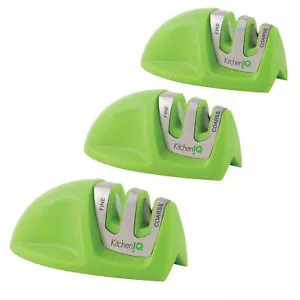 KitchenIQ 51422 | Edge Grip 2-Stage Knife Sharpener | Green � 3 Pack | Coarse & - Picture 1 of 5