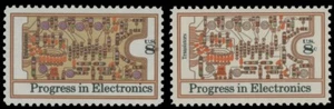 1973, USA PROGRESS IN ELECTRONICS, 8C, TAN AND LILAC OMITTED + SHIFT, SC. #1501b - Picture 1 of 2