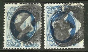 Sc #182/206 LETTERS H & J Fancy Cancel 1 Cent Franklin Banknote 1875-83 US 30F23 - Picture 1 of 3