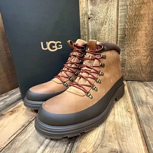 UGG BILTMORE HIKER BOOT MENS US 11.5 OAK WATERPROOF LEATHER SNOW RAIN WORK - Picture 1 of 13
