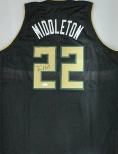 Bucks KHRIS MIDDLETON Signed Milw Custom Replica Black Jersey AUTO - JSA - Picture 1 of 3