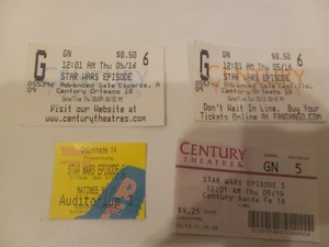 Star Wars Episode 1 Thru Episode 3 Movie Ticket Stubs - Picture 1 of 3