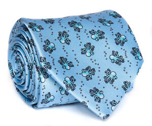 NWT ITALO FERRETTI TIE pure silk octopus blue box extraluxury handmade Italy