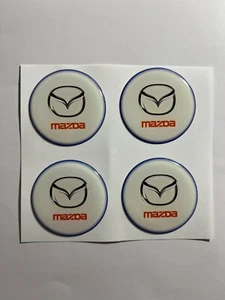 Set of 4 pcs Mazda Center Wheel Cap Stickers Decal Rims Emblem Logo Gas Tank - Picture 1 of 1