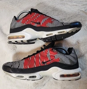 Nike Air Max Plus TNSE Mens Shoes Sneakers Size 9.5 Big Logo Red Black White HOT - Picture 1 of 18
