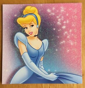 'Cinderella’ Disney Princess Christmas Card - 5.5"x5.5 - Glitter