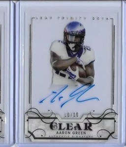 2016 Leaf Trinity Aaron Green Clear Acetate Gold Foil Auto RC 10/10 Rams RB