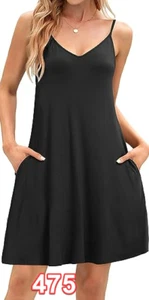 MISFAY Women's Summer Casual T Shirt Dresses Beach Cover up Plain Tank Dress S - Picture 1 of 5