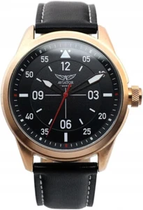 Aviator AVW78531G415 F-Series Armbanduhr Uhr 43mm schwarz Gold Fliegeruhr Quarz - Bild 1 von 2