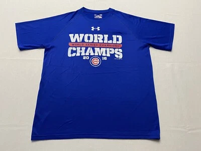 Under Armour Heat Gear Mens Chicago Cubs 2016 World Champs Active Shirt Size L - Image 1 of 4
