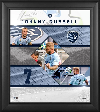 Johnny Russell Sporting Kansas City Framed 15x17 Stitched Stars Collage Cover
