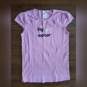 GYMBOREE OUTLET Girls 8 pink "BIG SISTER" tee - Picture 1 of 7
