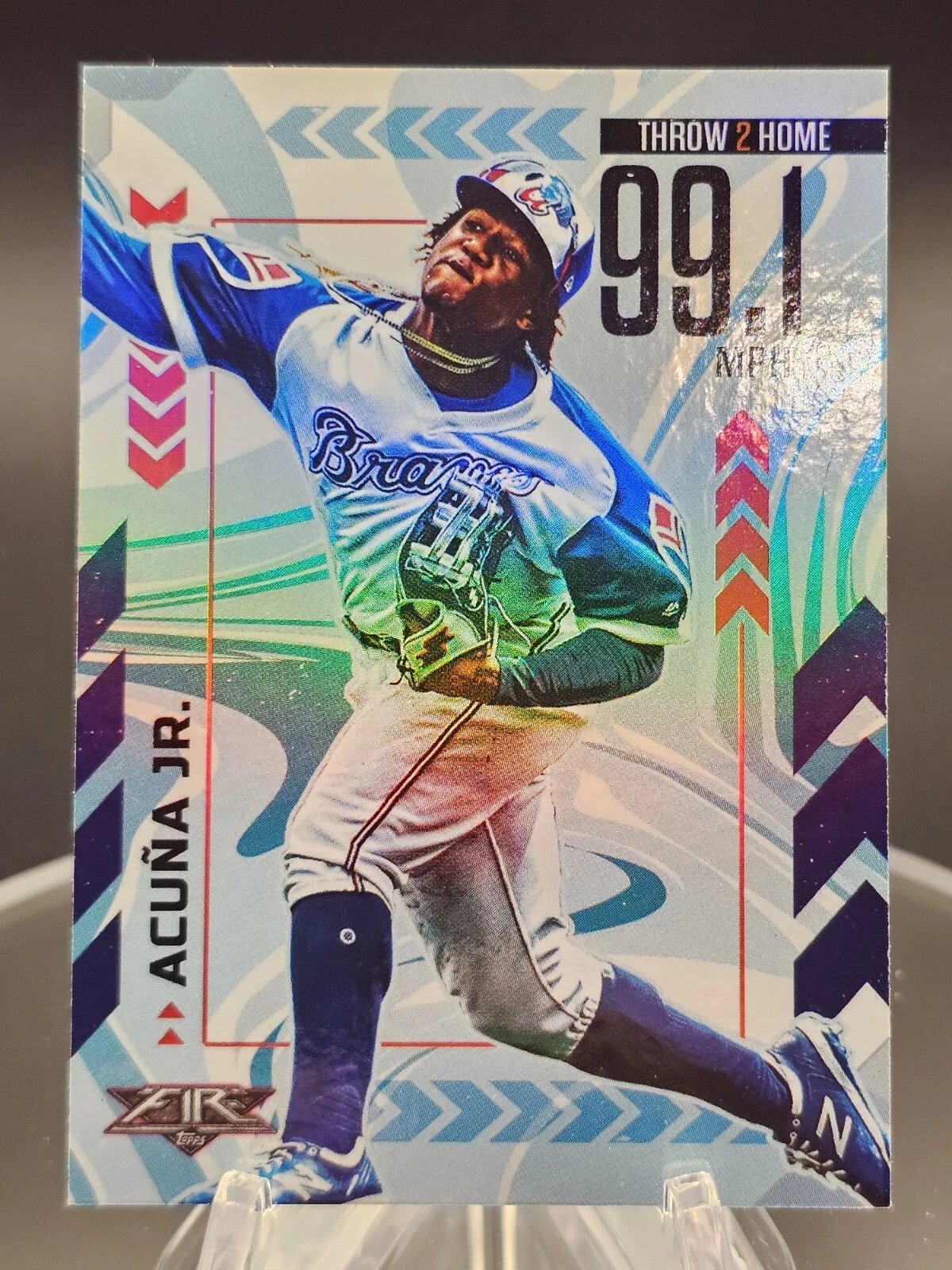 2020 TOPPS FIRE ARMS ABLAZE RONALD ACUNA JR #AA4 Throw 2 Home Atlanta Braves