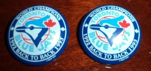 Toronto Blue Jays World Champion 1992 Back to Back 1993 Button Post Earrings - Picture 1 of 2
