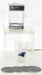 NFL The Memory Company LLC 16 Ounce Carolina Panthers Pint Glass Logo Coasters - Picture 1 of 6