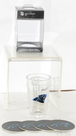 NFL The Memory Company LLC 16 Ounce Carolina Panthers Pint Glass Logo Coasters Cover