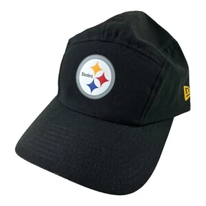 NFL Pittsburgh Steelers 5 Panel New Era Black Baseball Cap Hat Adjustable NWT - Picture 1 of 9