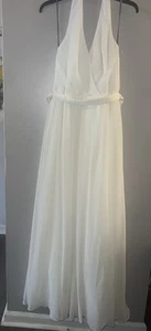 Vera Wang White Sequin Keyhole Back Gown, Sz 14  Wedding Ap - Picture 1 of 10