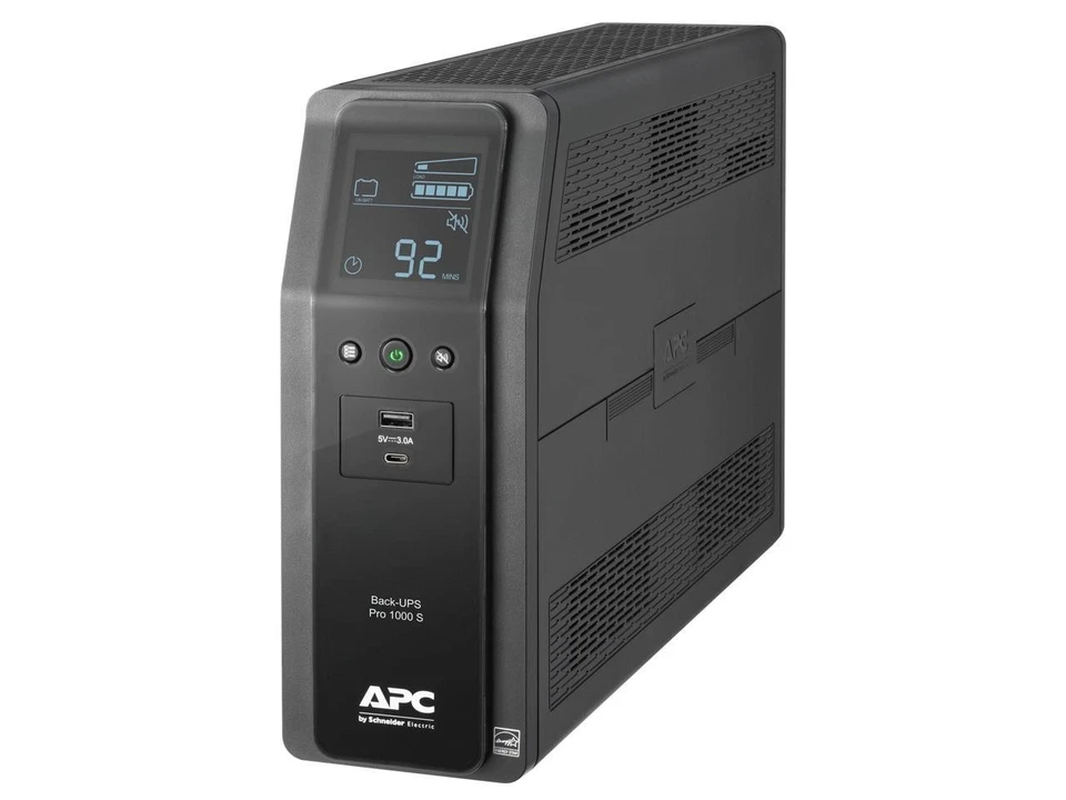 APC BR1000MS Back-UPS Pro, 1000VA/600W, Tower, 120V, 10x NEMA 5-15R outlets, - Image 1 of 4