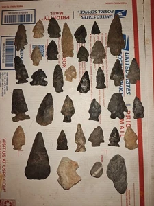 Indianer Pfeilspitzen/Werkzeuge Konvolut - Bild 1 von 1