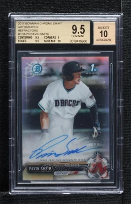 2017 Bowman Draft Chrome Pick Refractor /499 Pavin Smith BGS 9.5 GEM MINT Auto - Image 1 of 2