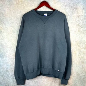 Vintage 90s Russell Athletic Crewneck Sweatshirt Mens Sz L Dark Gray Pullover  - Picture 1 of 9