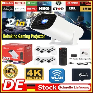 4K Gaming-Projektor Android 11 WLAN unterstützt Heimkino HD Video 2+ Controller - Bild 1 von 13