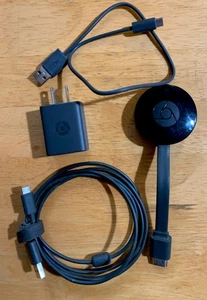 Google Chromecast 2nd Gen (NC2-6A5) 1080p Portable Media Streamer + Accessories - Picture 1 of 5