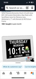 Digital Alarm Clock LCD Calendar Day Date Memory Loss Dementia Elderly reminder - Picture 1 of 3