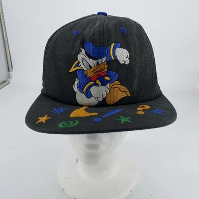 DE COLECCIÓN Sombrero Pato Donald Gorra A Presión Negro Bordado Dibujos Animados Para Hombres Goofy Años 90 Foto 1 de 4