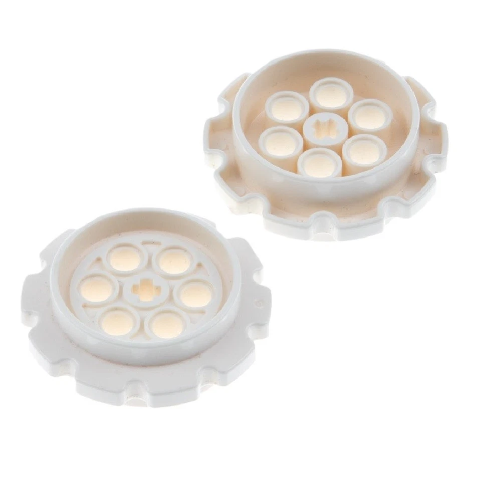 2X Lego Technic Chain Drive Wheel 5X5X2 White Guide Wheel 42065 6019617 57519 - Image 1 of 1