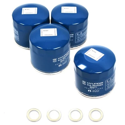 For HYUNDAI GENESIS COUPE Kia 4PCS GENUINE Engine Oil Filters with Washers - Image 1 of 4