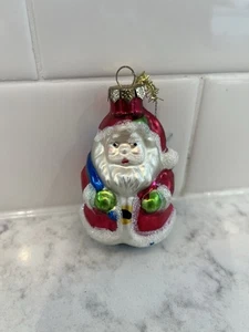 Hand Blown Glass Santa Christmas Ornament - Picture 1 of 3