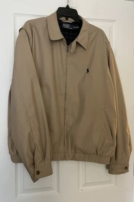 Polo Ralph Lauren Beige/ Tan Harrington Sport Coat Men's X-Large Full Zip - Image 1 of 4