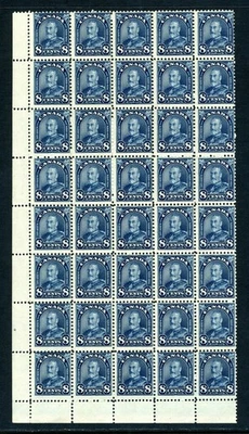 CANADA Scott 171 - NH - BLK of 40 - 8¢ King George V Arch/Leaf (.026) - Image 1 of 2